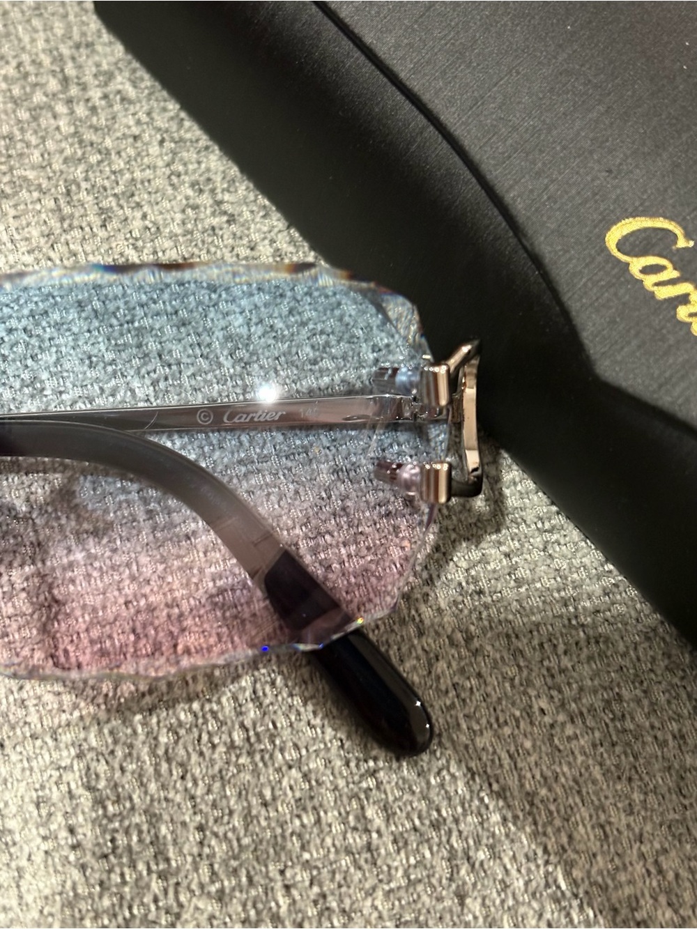 Cartier Gradient Blue-Pink Rimless Sunglasses - Picture 5 of 11
